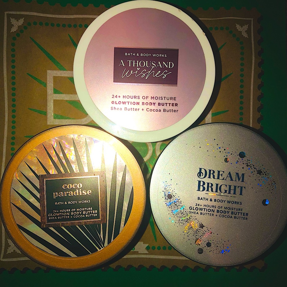 Set of 3 New Glowtion Body Butter From Bath and Body Works